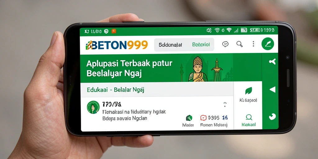 Antarmuka aplikasi BETON999 yang interaktif untuk belajar Ngaji.