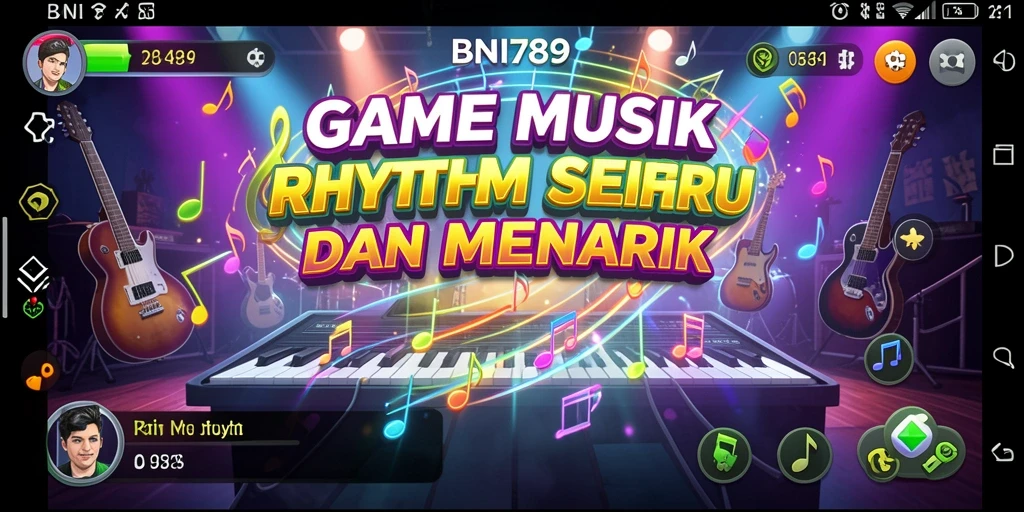 Tampilan antarmuka game Musik Rhythm yang menarik di BNI789.