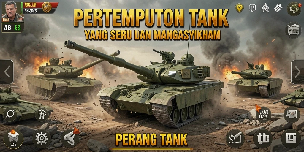 Tampilan antarmuka game Perang Tank yang menarik dan interaktif.