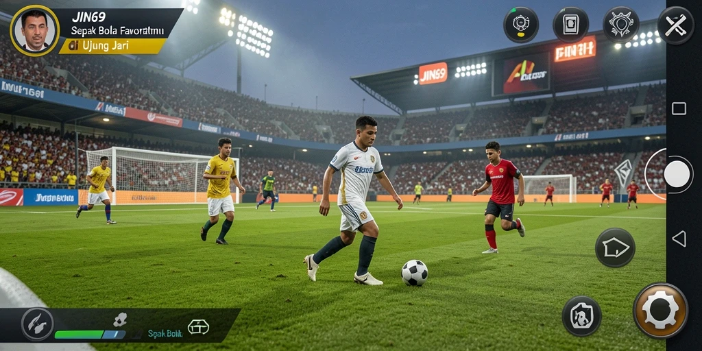 Tampilan antarmuka permainan Sepak Bola JIN69 yang menarik dan interaktif.