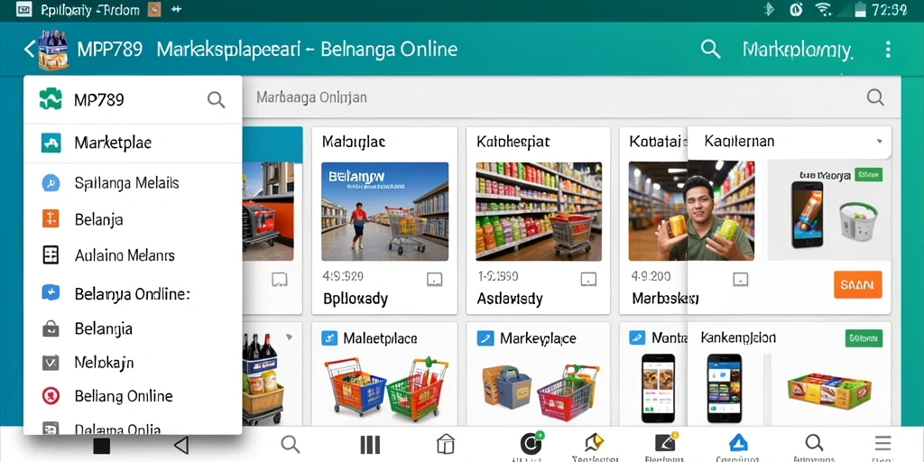 Antarmuka aplikasi MVP789 untuk belanja online yang sederhana dan fungsional.