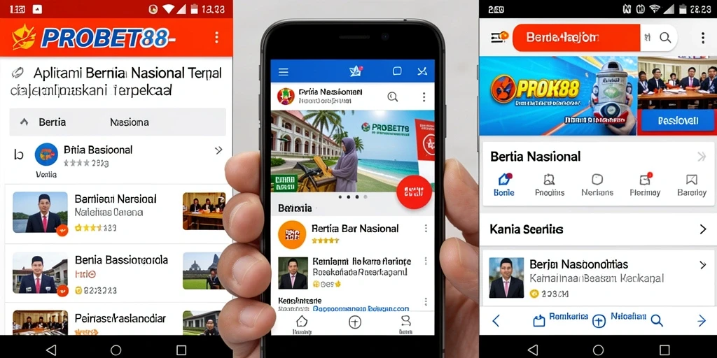 Antarmuka PROBET88 menampilkan berita nasional terkini dan fitur-fitur utama.