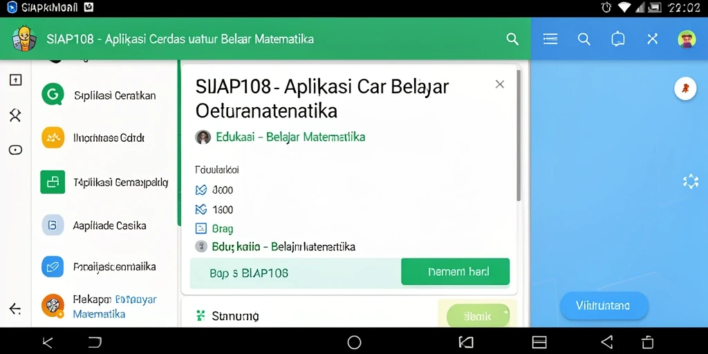 Screenshot aplikasi SIAP108 menampilkan antarmuka pengguna yang interaktif.