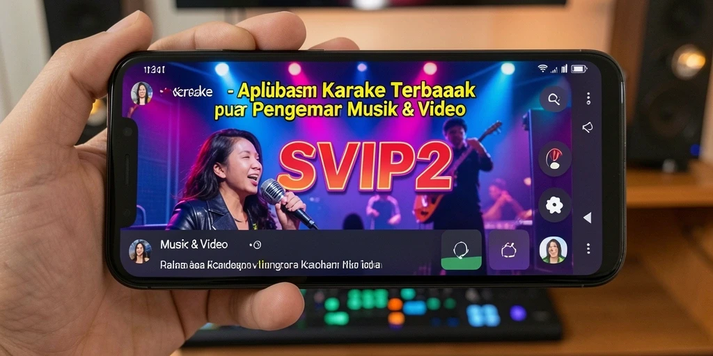Antarmuka pengguna SVIP2 yang menarik saat bernyanyi karaoke.