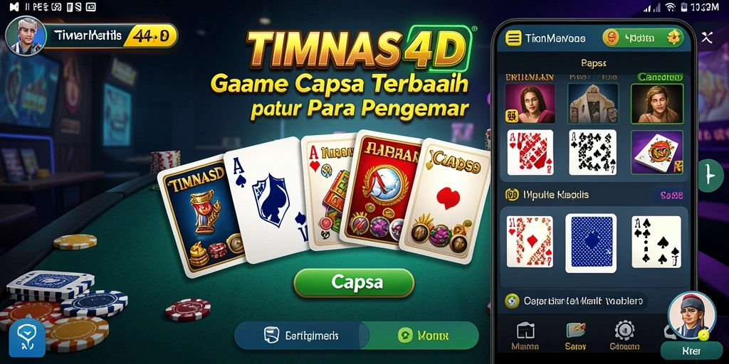 Antarmuka menarik dari permainan Capsa TIMNAS4D yang mendebarkan.