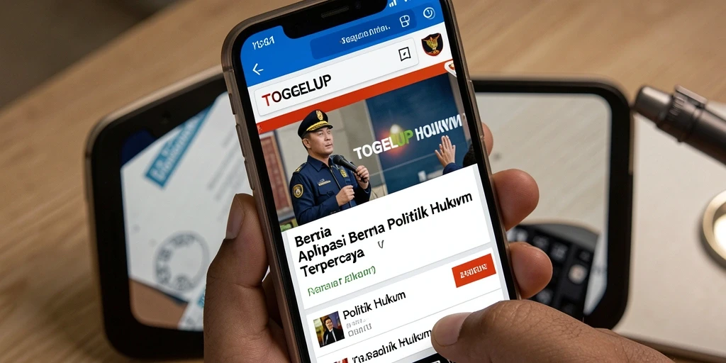 Antarmuka aplikasi TOGELUP dengan informasi politik dan hukum